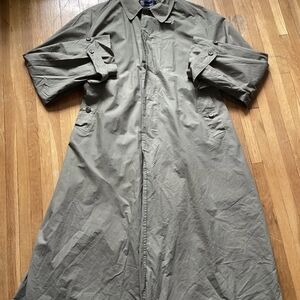 Polo Ralph Lauren Men's Size Large Solid Army Green Overcoat Coat,Cotton,Flaws